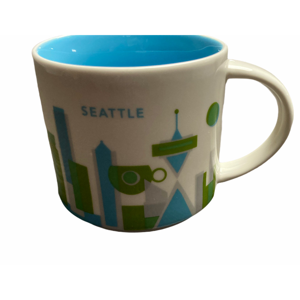 Starbucks You Are Here Seattle Space Needle Skyline 14 oz. Coffee Mug